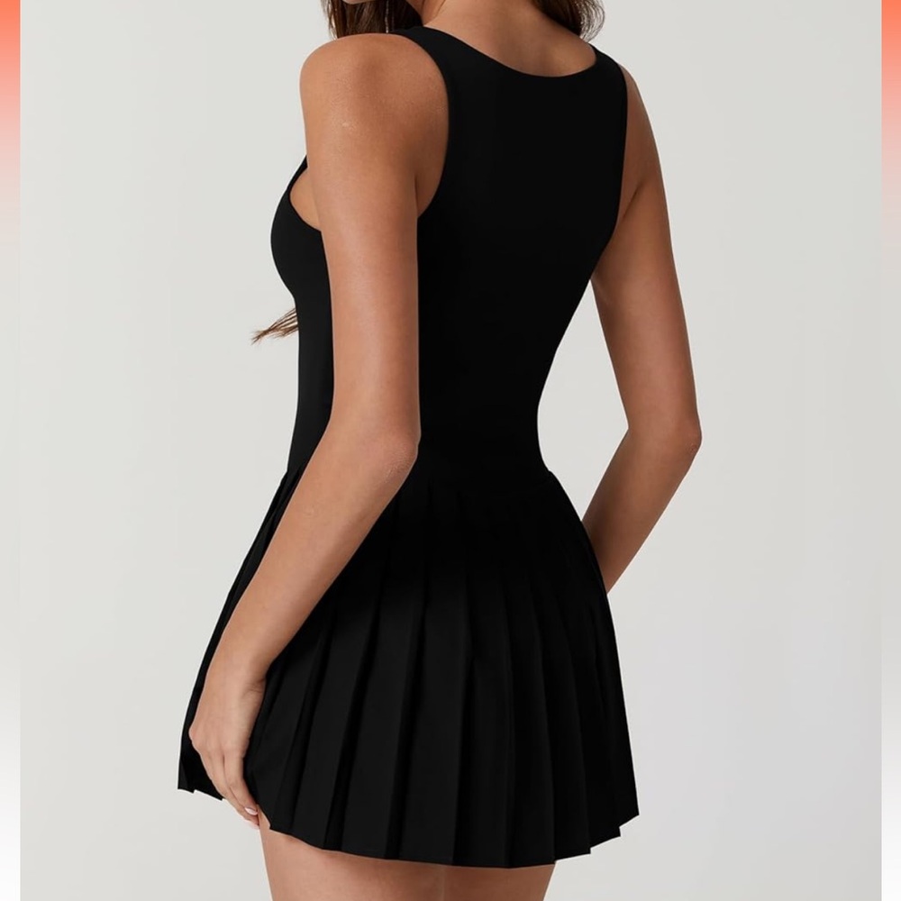 Square Neck Pleated Athletic Dress - image 2
